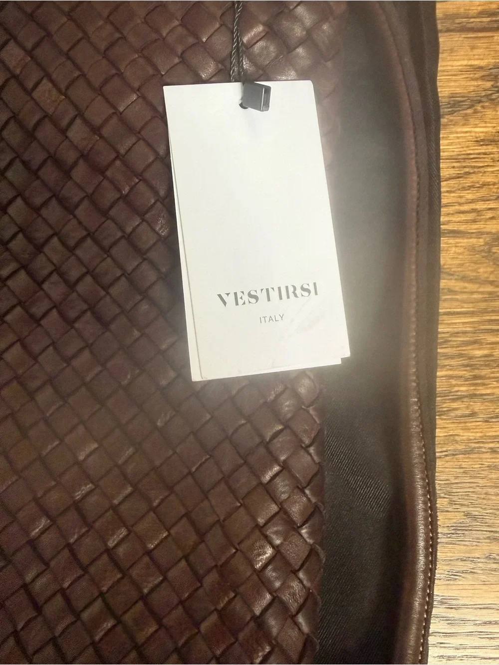 Vestirsi Woven Bella Dark chocolate brown 2-in-1 Convertible Backpack Tote New - Picture 4 of 8